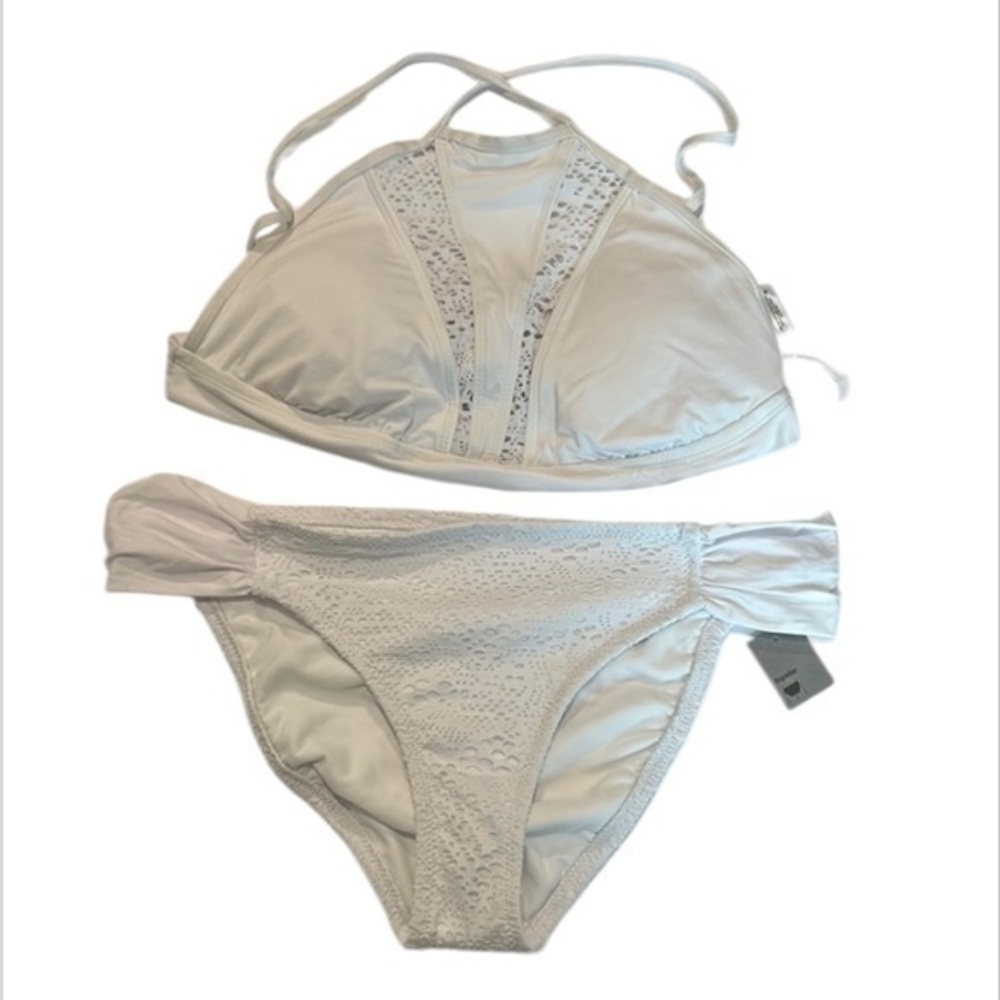 Mossimo white two piece bikini swim set size XL D/DD new